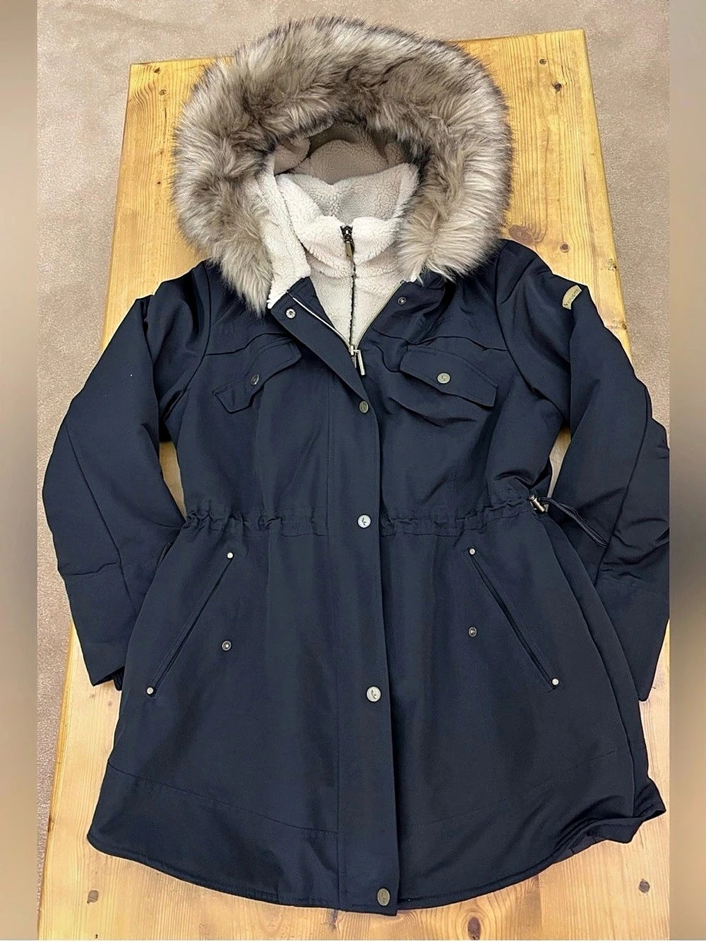 Koolaburra by UGG Women's Faux Fur Hooded Parka NEW WITH TAGS in Black XL